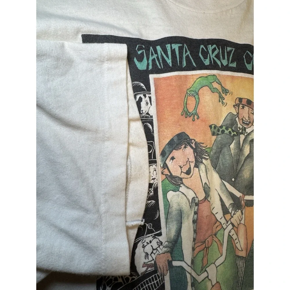 Vintage 90s Santa Cruz Bike  T  Shirt Bike‎ To Work Week Size M Single Stitch